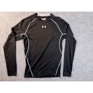 Under Armour Black Long Sleeve Compression Top with Gray Accents